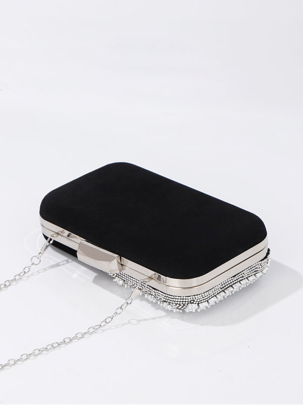 Viktorie | Společenská Crossbody Kabelka se Štrasem a Řetízkem