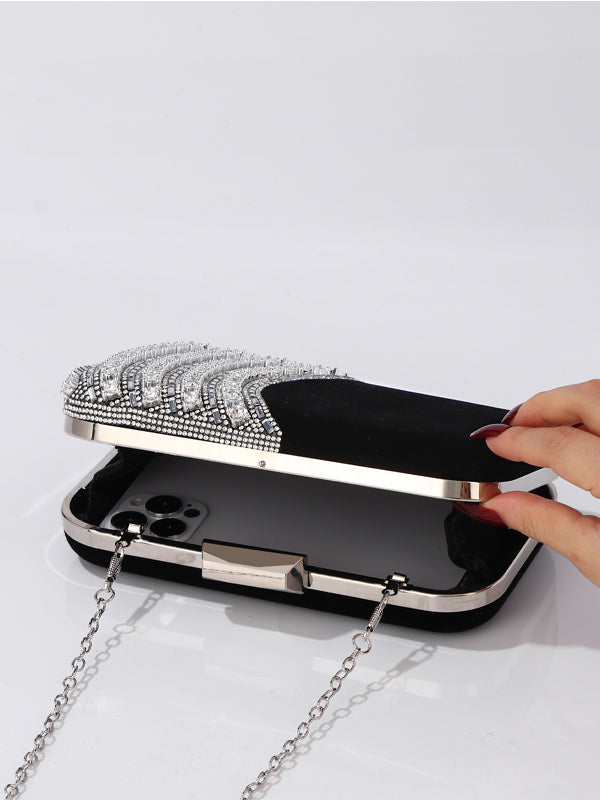 Viktorie | Společenská Crossbody Kabelka se Štrasem a Řetízkem