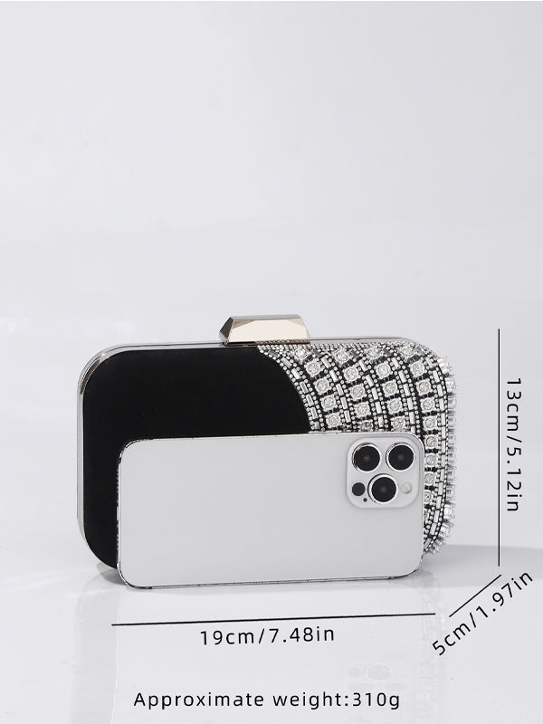Viktorie | Společenská Crossbody Kabelka se Štrasem a Řetízkem