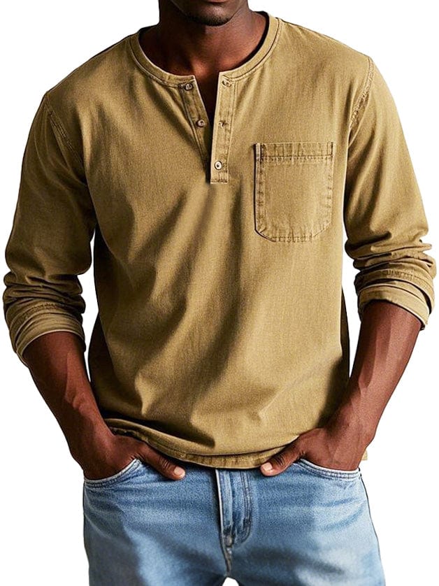 Richard | Vintage Henley Triko s Dlouhým Rukávem