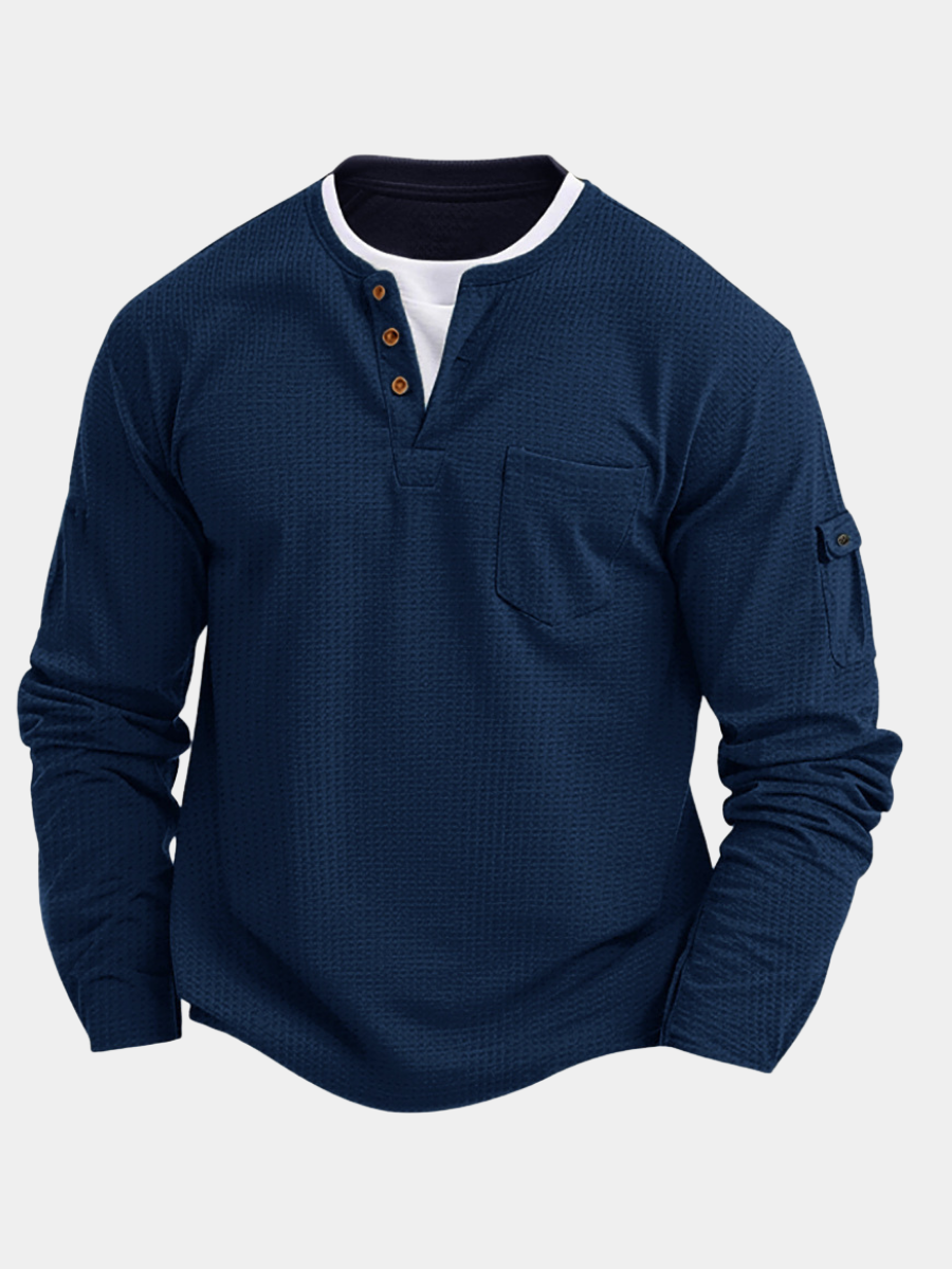 Antonín | Moderní Henley Triko s Kapsami