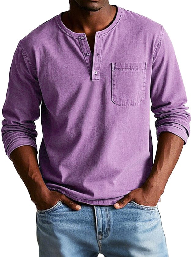 Richard | Vintage Henley Triko s Dlouhým Rukávem