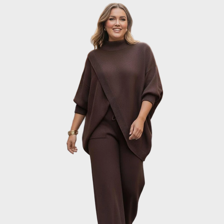 Matylda | Pletený Komplet Oversize Svetr a Široké Kalhoty