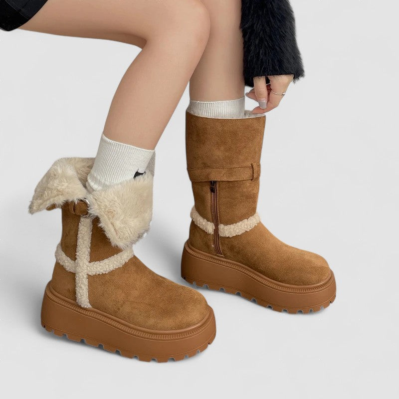 Marcela | Zimní boty na platformě s bavlněnou podšívkou