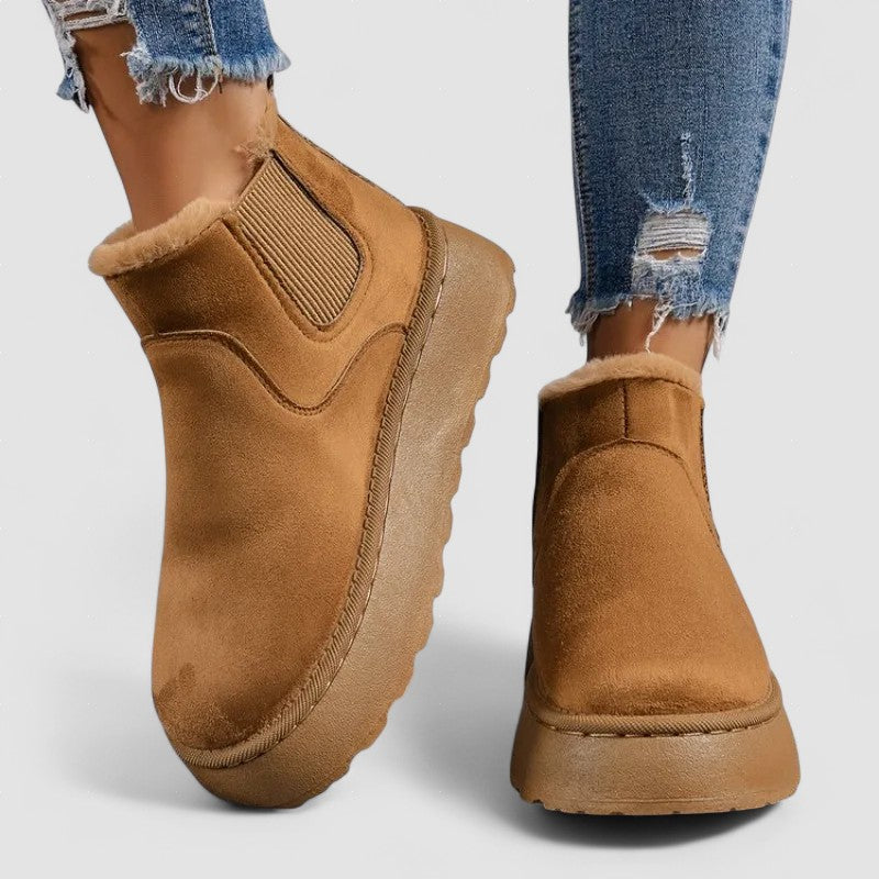 Silvie | Zimní Kotníkové Boty na Platformě s Kožešinou