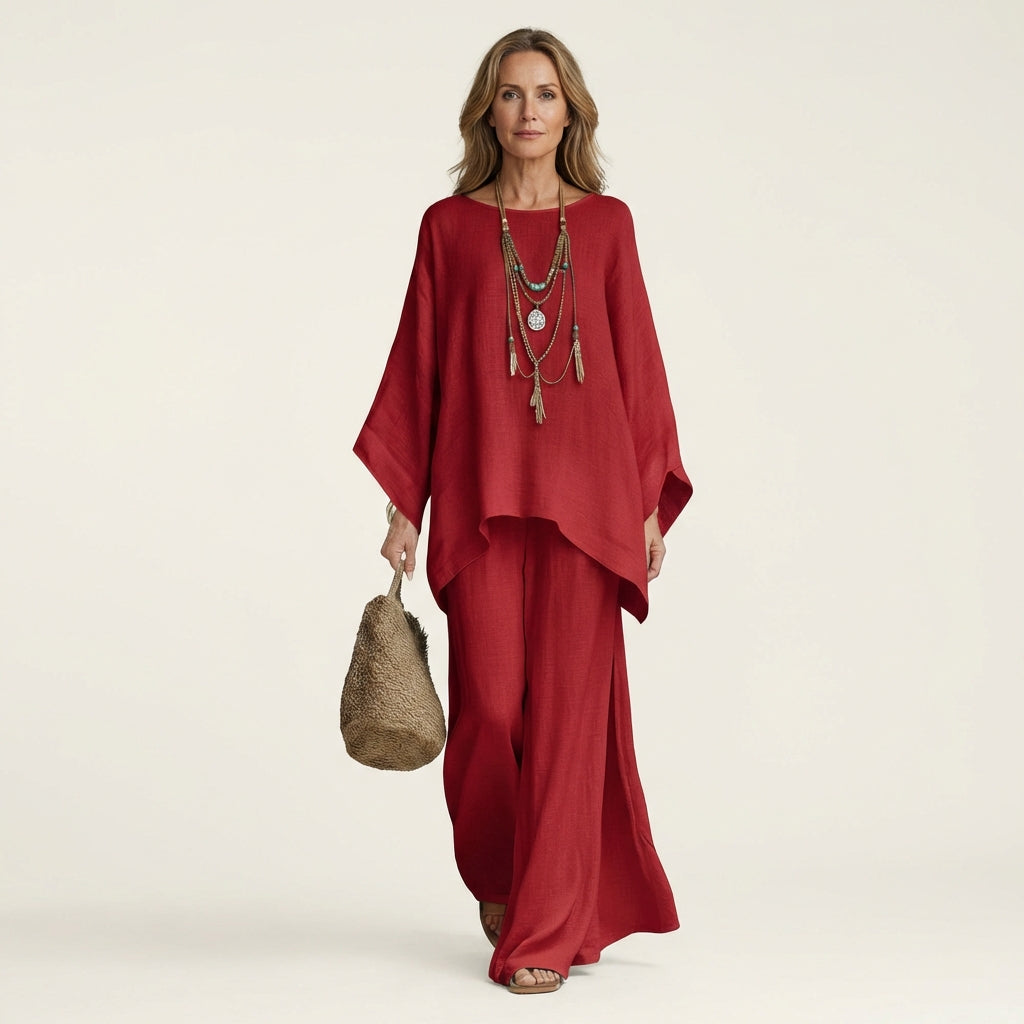 Regina | Boho komplet ze směsi lnu