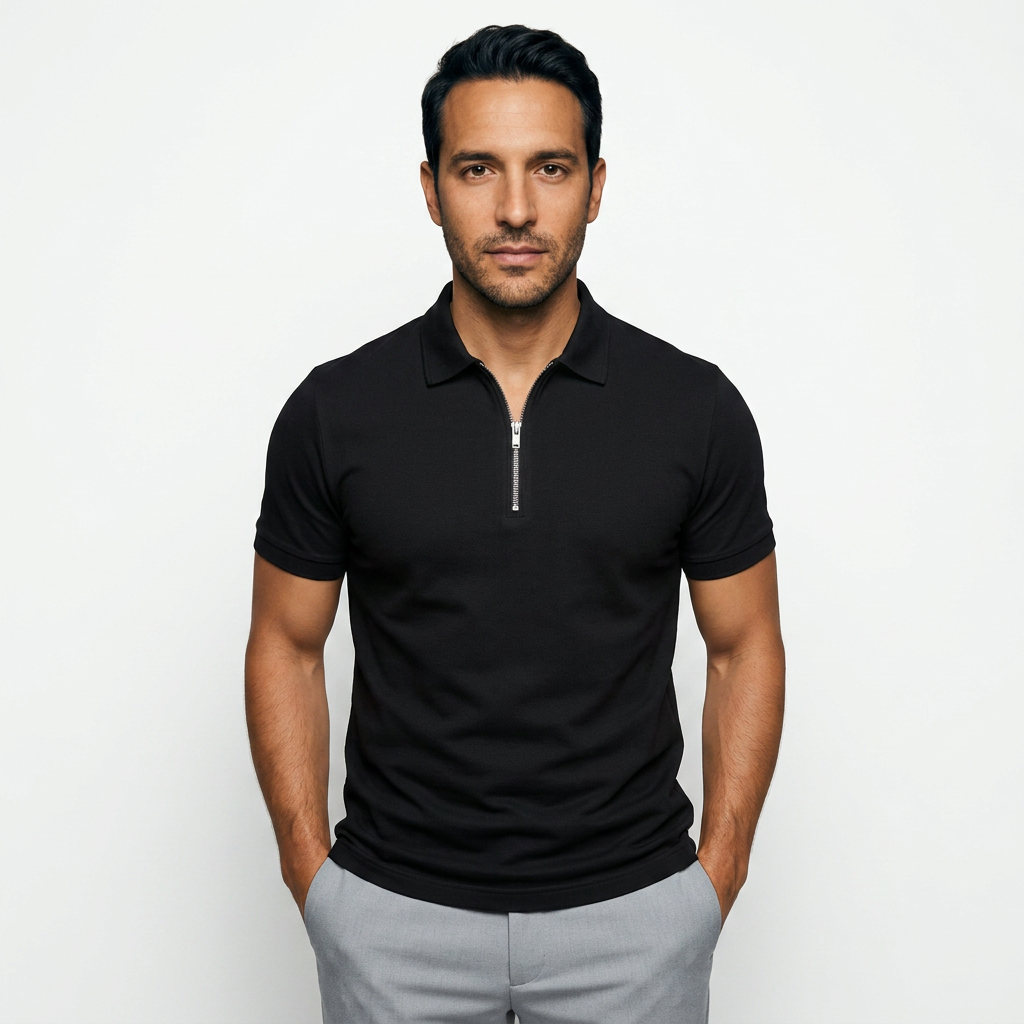 Jan | Pánské prodyšné polo se zipem ve střihu slim fit